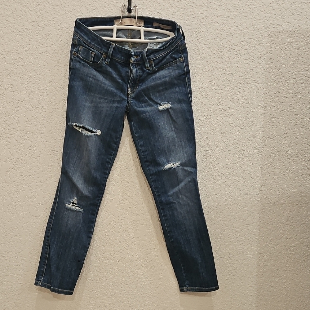 Women's Distressed Blue Jeans